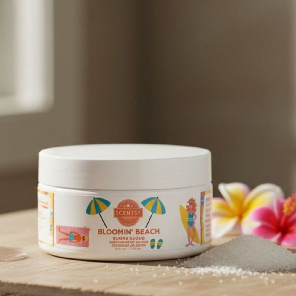 Scentsy Bloomin Beach Sugar Scrub 8 Ounce Exfoliant